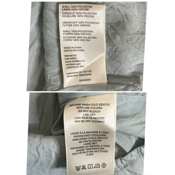 Free People Silky Rillo Shirt Dress Blue Multi XL - Picture 11 of 11